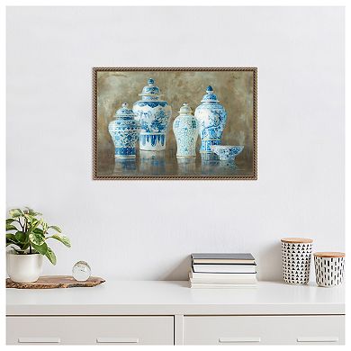 Ginger Jar Still Life Neutral by Danhui Nai Framed Canvas Wall Art Print