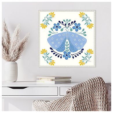 Folk Butterfly I by Yvette St. Amant Framed Canvas Wall Art Print