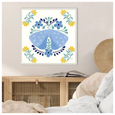 Folk Butterfly I by Yvette St. Amant Framed Canvas Wall Art Print