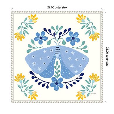 Folk Butterfly I by Yvette St. Amant Framed Canvas Wall Art Print
