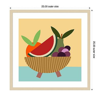Graphic Fruit Bowl V by Regina Morre Wood Framed Wall Art Print