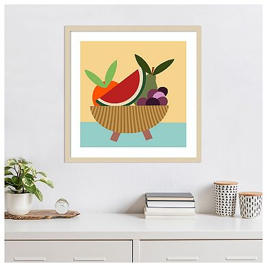 Graphic Fruit Bowl V by Regina Morre Wood Framed Wall Art Print