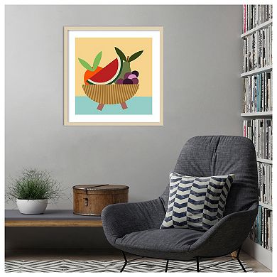 Graphic Fruit Bowl V by Regina Morre Wood Framed Wall Art Print