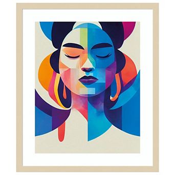 Colorful Portrait by Incado Wood Framed Wall Art Print