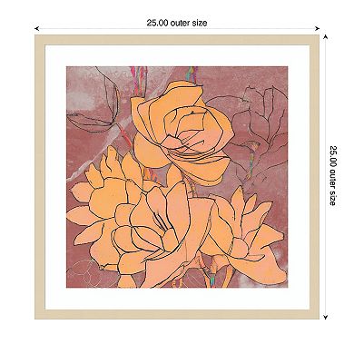 Abstract Pale Roses by Elena Ray Wood Framed Wall Art Print