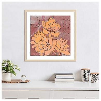 Abstract Pale Roses by Elena Ray Wood Framed Wall Art Print