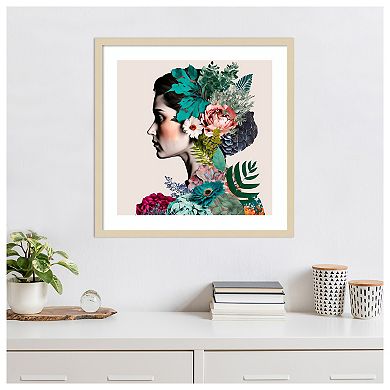 Floral Profile by Incado Wood Framed Wall Art Print