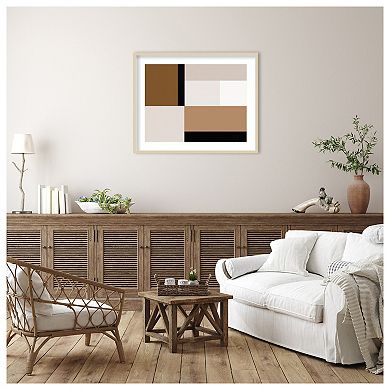 Neutral Centerpoint I by June Erica Vess Wood Framed Wall Art Print
