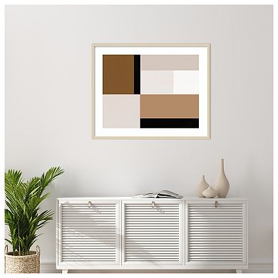 Neutral Centerpoint I by June Erica Vess Wood Framed Wall Art Print