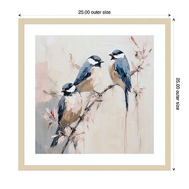 Elegant Bird Silhouettes I by Lazar studio Wood Framed Wall Art Print