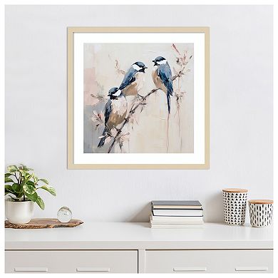 Elegant Bird Silhouettes I by Lazar studio Wood Framed Wall Art Print