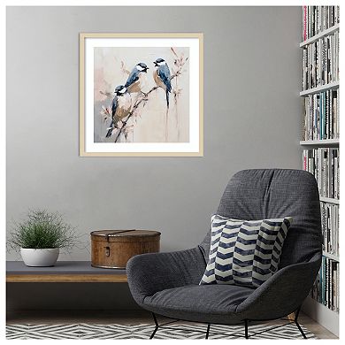 Elegant Bird Silhouettes I by Lazar studio Wood Framed Wall Art Print