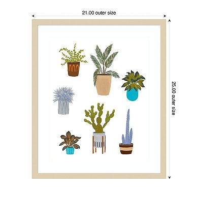 Houseplants II by Melissa W Wood Framed Wall Art Print