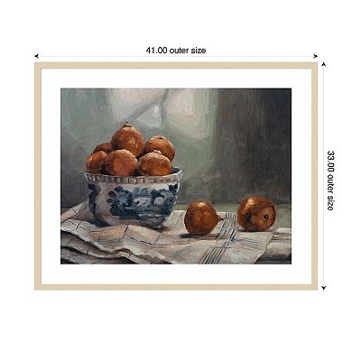 A Dish of Fruit IV by Marian Parsons Wood Framed Wall Art Print