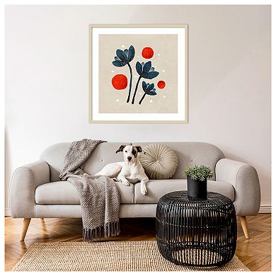 Blue Flowers II by Katie Oshea Wood Framed Wall Art Print