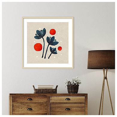 Blue Flowers II by Katie Oshea Wood Framed Wall Art Print