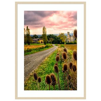 Chateau Tauzia Thistles by Colby Chester Wood Framed Wall Art Print