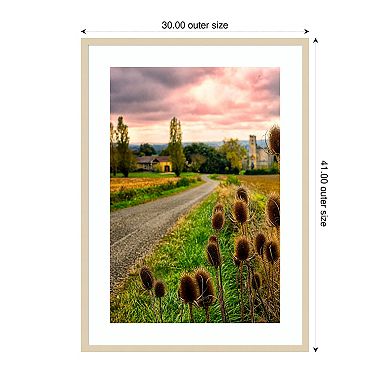 Chateau Tauzia Thistles by Colby Chester Wood Framed Wall Art Print