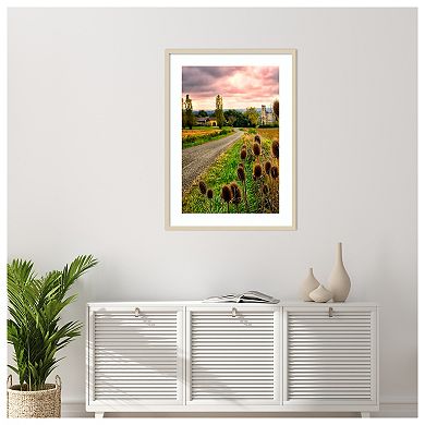 Chateau Tauzia Thistles by Colby Chester Wood Framed Wall Art Print