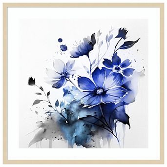 Blue Spring Floral III by Andrea Haase Wood Framed Wall Art Print
