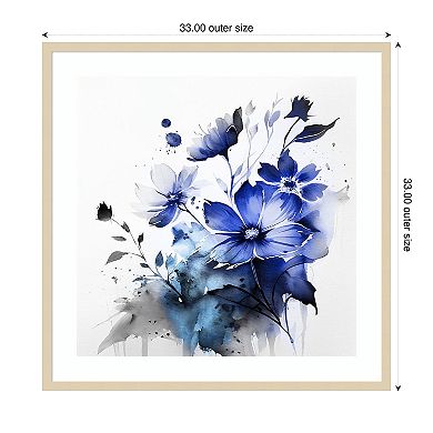 Blue Spring Floral III by Andrea Haase Wood Framed Wall Art Print