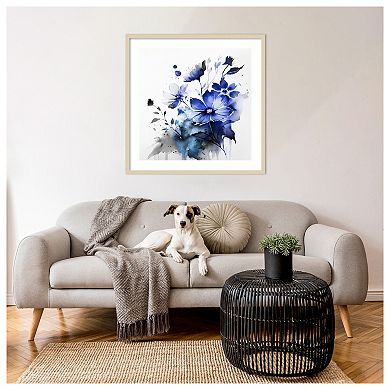 Blue Spring Floral III by Andrea Haase Wood Framed Wall Art Print