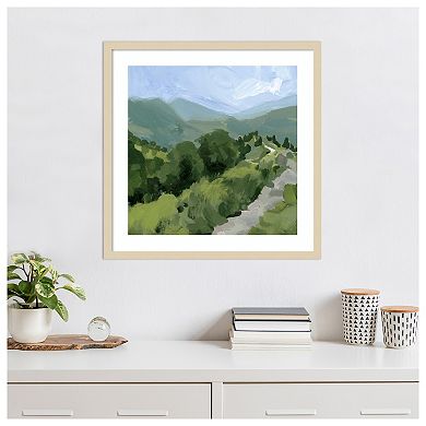 Tree Lined Path I by Victoria Barnes Wood Framed Wall Art Print