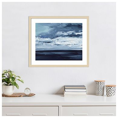Moonlit Ocean II by Ethan Harper Wood Framed Wall Art Print