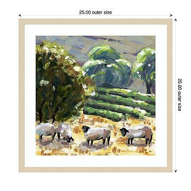 Sheep in Summer I by Melissa W Wood Framed Wall Art Print