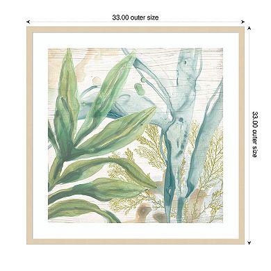 Quiet Coastal Collage II by June Erica Vess Wood Framed Wall Art Print
