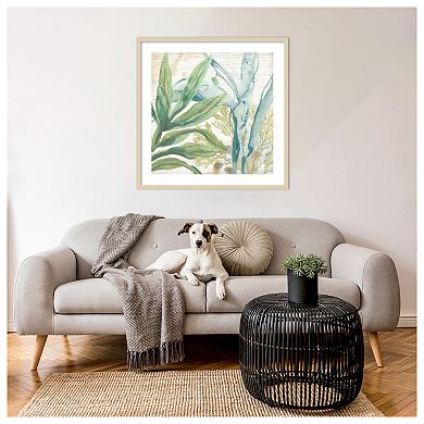 Quiet Coastal Collage II by June Erica Vess Wood Framed Wall Art Print