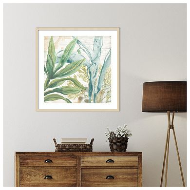 Quiet Coastal Collage II by June Erica Vess Wood Framed Wall Art Print