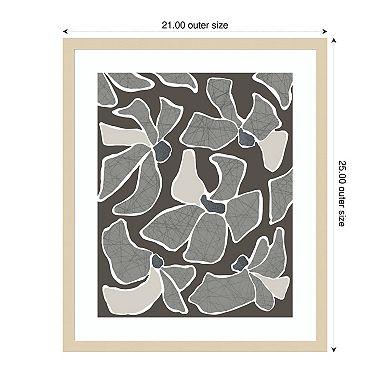 Grey Flower Blooms II by Regina Morre Wood Framed Wall Art Print