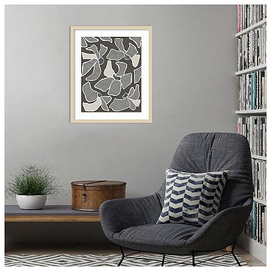 Grey Flower Blooms II by Regina Morre Wood Framed Wall Art Print