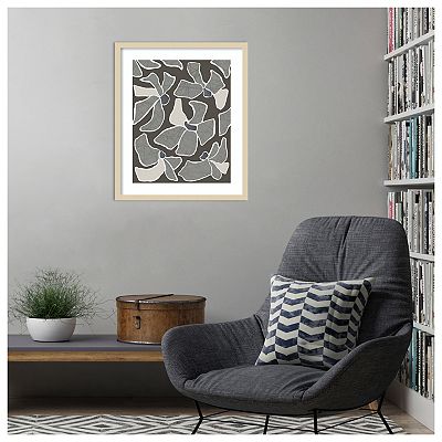 Grey Flower Blooms II by Regina Morre Wood Framed Wall Art Print