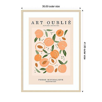 Peachy Pattern by Incado Wood Framed Wall Art Print