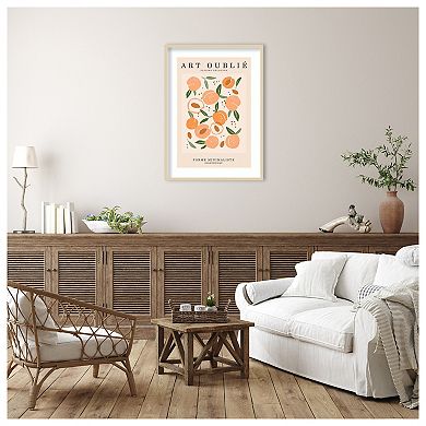 Peachy Pattern by Incado Wood Framed Wall Art Print