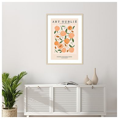 Peachy Pattern by Incado Wood Framed Wall Art Print
