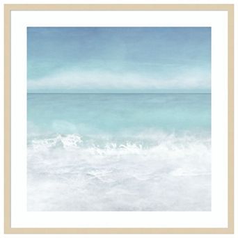 Tranquil Ocean Waves Beach II by Christine Zalewski Wood Framed Wall Art Print