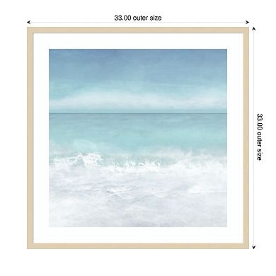Tranquil Ocean Waves Beach II by Christine Zalewski Wood Framed Wall Art Print