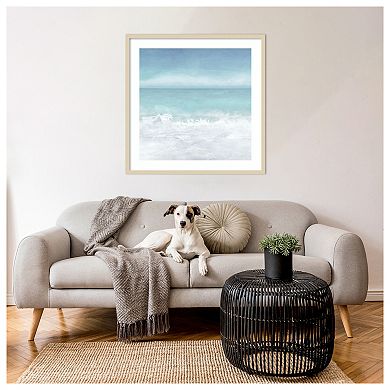 Tranquil Ocean Waves Beach II by Christine Zalewski Wood Framed Wall Art Print