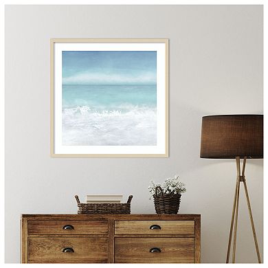 Tranquil Ocean Waves Beach II by Christine Zalewski Wood Framed Wall Art Print