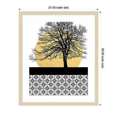 Yellow Moon Rising I by Regina Morre Wood Framed Wall Art Print