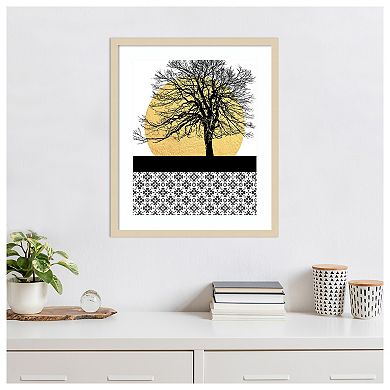 Yellow Moon Rising I by Regina Morre Wood Framed Wall Art Print