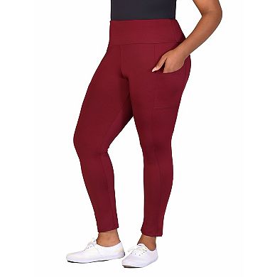 Plus Size 24Seven Comfort Apparel Side Pocket Ankle Length Yoga Pant Leggings