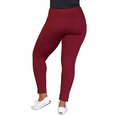 Plus Size 24Seven Comfort Apparel Side Pocket Ankle Length Yoga Pant Leggings