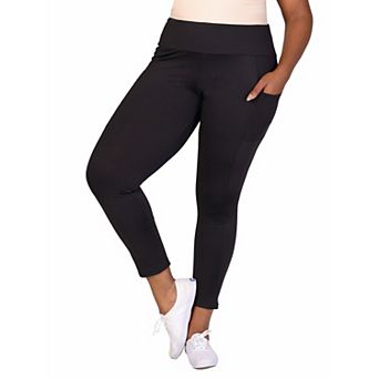 Plus Size 24Seven Comfort Apparel Side Pocket Ankle Length Yoga Pant Leggings