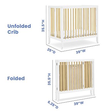 Delta Children Mia Portable Folding Mini Crib & 1.5-Inch Mattress Set