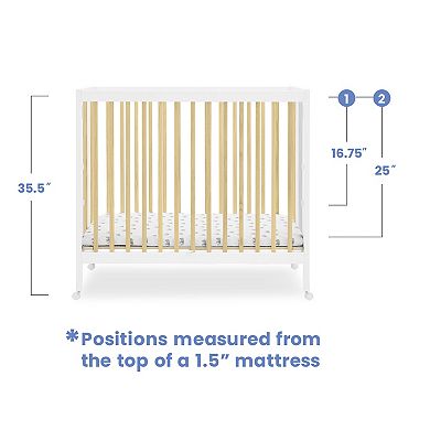 Delta Children Mia Portable Folding Mini Crib & 1.5-Inch Mattress Set