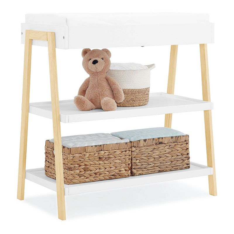 Delta Children Scout Changing Table - Greenguard Gold Certified - Bianca White/Natural